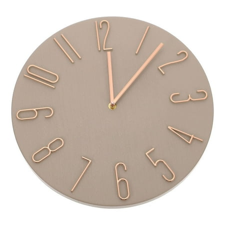 NIAIZEK Modern Minimalist Silent Wall Clock Khaki Plastic Panel Aluminum Hands Home Decor