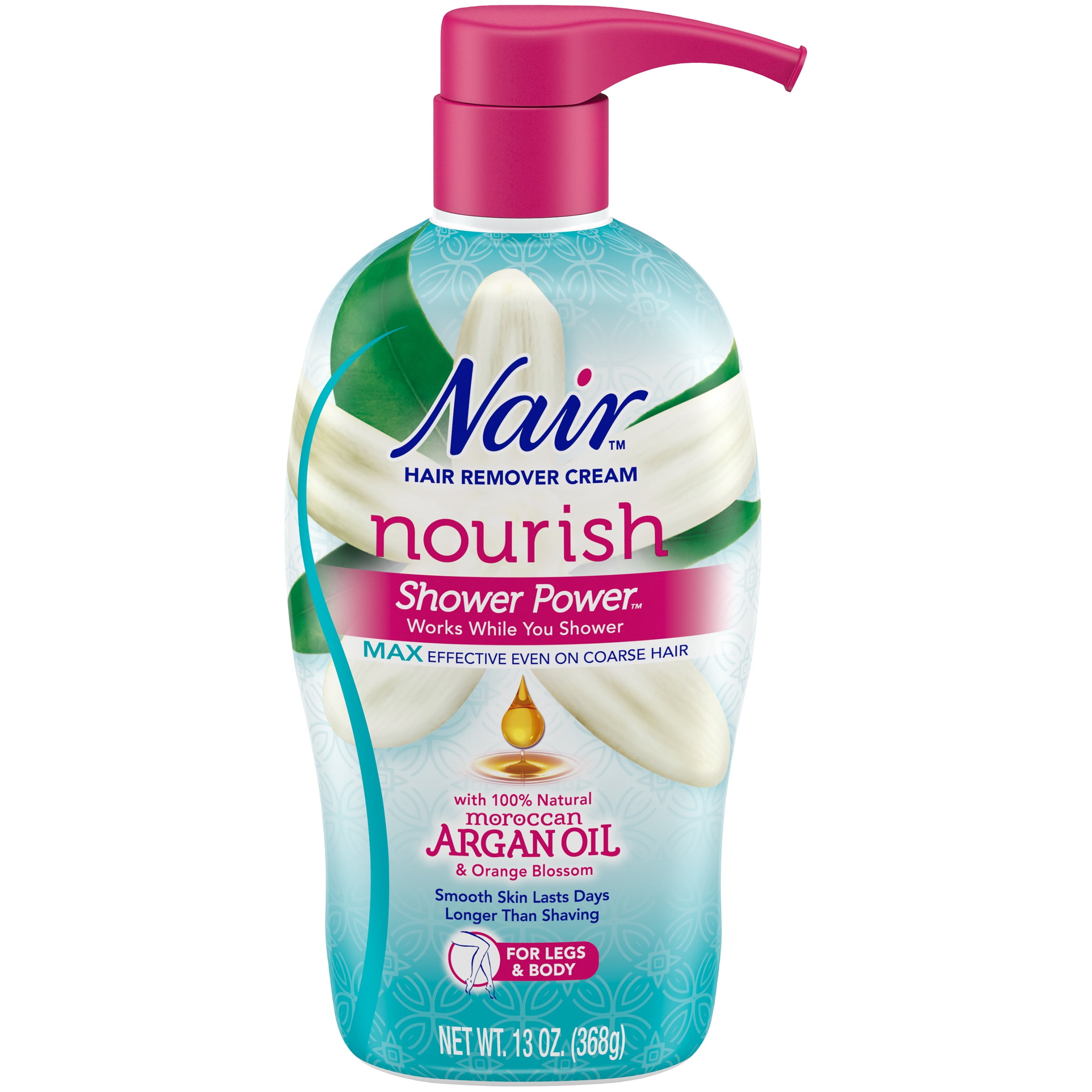 Nair Hair Remover Cream Nourish Shower Power Moroccan Argan Oil, 13 oz. -  