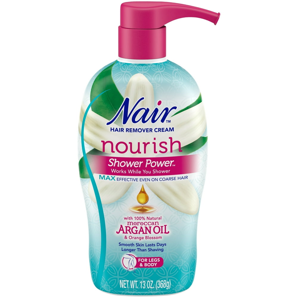 Nair Hair Remover Cream Nourish Shower Power Moroccan Argan Oil, 13 oz
