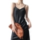 thumbnail image 2 of Summer Dresses Women 2022 Satin Silk Black Dress Solid Pajamas Lace Long Skirt Plus Size Girl Casual DressesL 50-55KG Gao Jinjia LED, 2 of 2