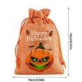 thumbnail image 3 of AZXY Halloween Trick or Treat Bags Linen Drawstring Pumpkin Candy Pouches, Reusable Happy Halloween Gift Treat Sacks for Holiday Costume Party Favors & Halloween Decor Supplies, 3 of 7