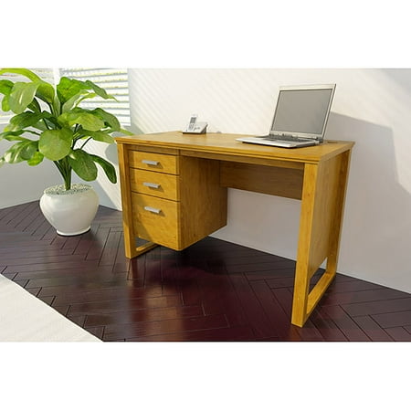 Bower Collection Single Pedestal 3-Drawer Desk, Alder