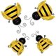 thumbnail image 1 of 4 piezas decoración de pared de abeja decoración de jardín patio valla escultura colgante de pared Afortunado Sencillez, 1 of 5