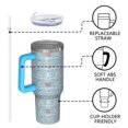 thumbnail image 4 of Blue Christmas Tree Pattern Tumbler with Handle and Lid,40oz Double Wall Vacuum Insulated Tumbler,Cups Gift for Women and Men, 4 of 7