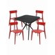 thumbnail image 1 of CONJUNTO DE EXTERIOR MESA LODI NEGRO Y SET DE 4 SILLAS BRIANZA ROJO, 1 of 7
