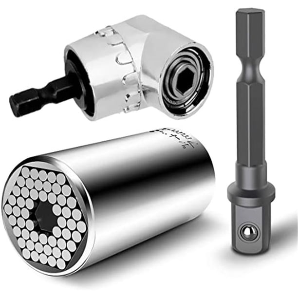 Aleko Llave de vaso Llave universal Tuerca universal Llave de vaso universal Herramientas manuales multifunción de 7-19 mm con un destornillador de 105° Adaptador de fijación Herramientas de reparación,Adecuado para uso familiar. ACTIVE Biensenido a ACTIVE