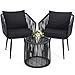 thumbnail image 3 of Kromax 3 Pieces Patio Rattan Bistro Conversation Set, Outdoor All-Weather Wicker Furniture Chairs and Side Table Set Ideal for Balcony, Porch and Backyard, Black, 3 of 4