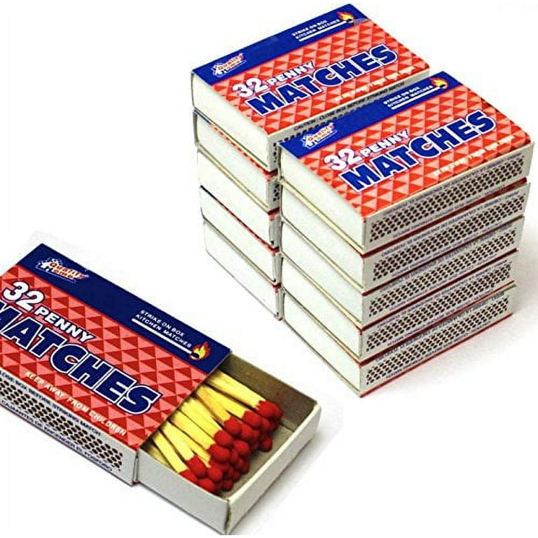 50 Miniature Plain White Cover Wooden Matches Box Matches