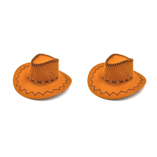Sonducket Adults Portable Fashion Western Style Cowboy Photography Wide Hat Headwear Banquet Cosplay Decor Brim Cap Prop Amarillo 2piezas Sonducket CBP011679