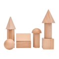 thumbnail image 2 of Wood Geometric Solid Blocks 3D Shapes Sturdy Children Cognitive Model Portable, 2 of 9