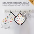 thumbnail image 4 of Yayeee Oven Mitts and Pot Holder Set of 2 Heat Resistant Kitchen Gloves Baking Hot Pad, Retro Shapes, 4 of 5