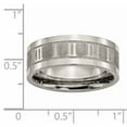 thumbnail image 2 of Titanium Roman Numerals 8mm Satin & Polished Flat Band, 2 of 9