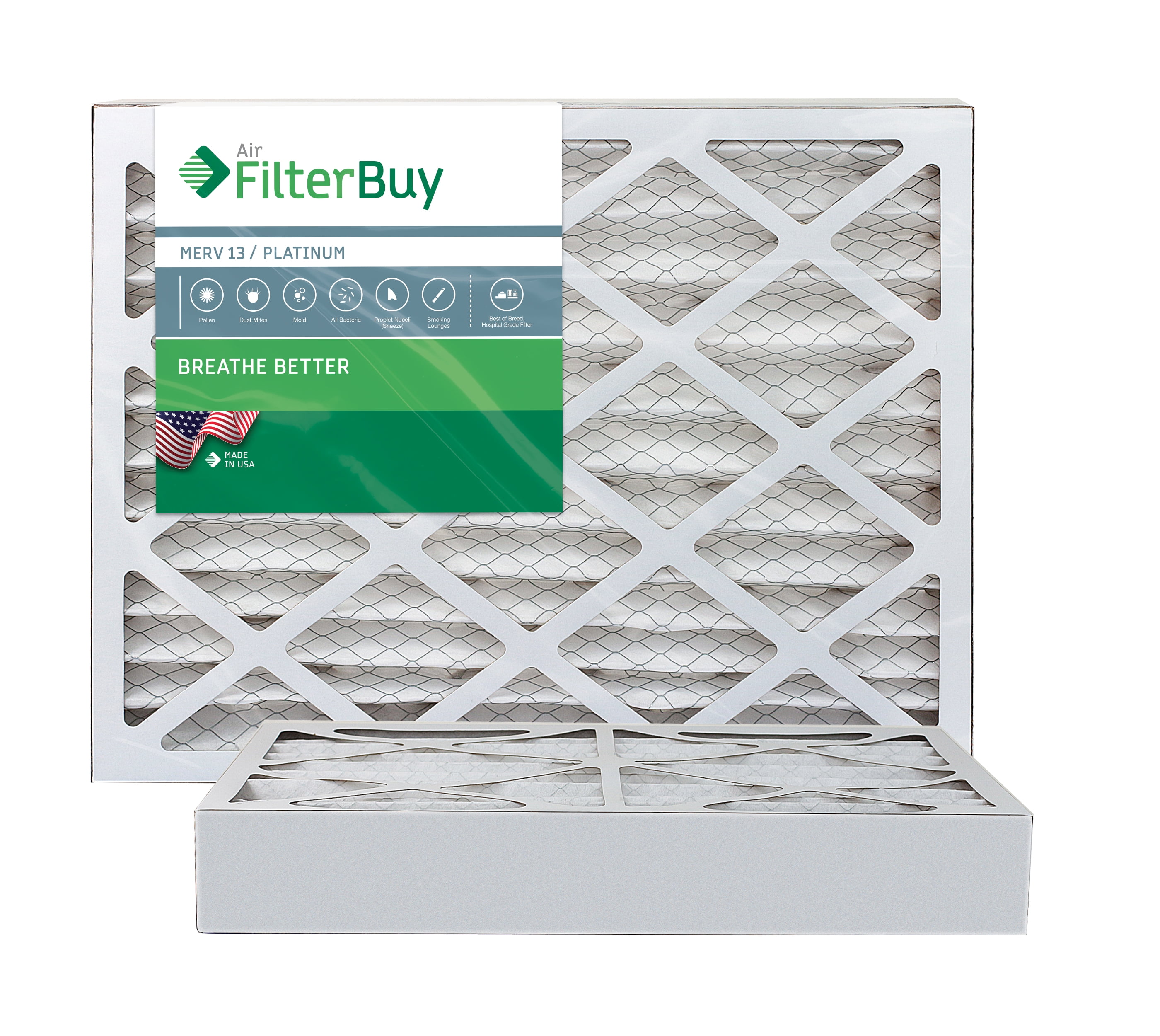 FilterBuy 16x25x4 MERV 13 Pleated AC Furnace Air Filter Pack Of 2 filterbuy-16x25x4-merv-13-pleated-ac-furnace-air-filter-pack-of-2