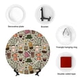 thumbnail image 4 of Picia Coffee Makers Macaroons Chocolate Pattern Bone China Decorative Plate – Wall Decor with Stand and Adhesive, Elegant Ornament for Living Room, Office, or Entryway-6in, 4 of 6