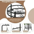 thumbnail image 4 of Plant Stand Adjustable 2-Tier 72" Metal Shelf -Tall Indoor/Outdoor Plant Rack with Hangers for 4 Potted Flowers, Corner Shelf for Living Room & Patio (White), 4 of 7
