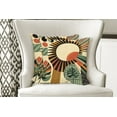 thumbnail image 2 of Ambesonne Monstera Throw Pillow Cover Pack of 2, Mid Century Abstract Sun, 2 Pcs-16"x16", Beige Burnt Orange Black, 2 of 5