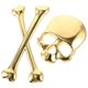 thumbnail image 2 of New 3D Skull Metal Skeleton Crossbones Car Motorcycle Sticker Label Skull Emblem Badge Car Styling Stickers Decal (Gold), 2 of 4