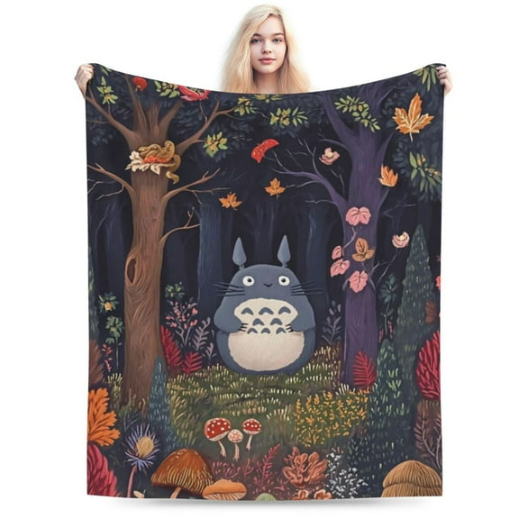 Soft Fleece Plush Throw My Neighbor Totoro Fluffy Blanket for Couch Sofa Bed Office 80"x60"