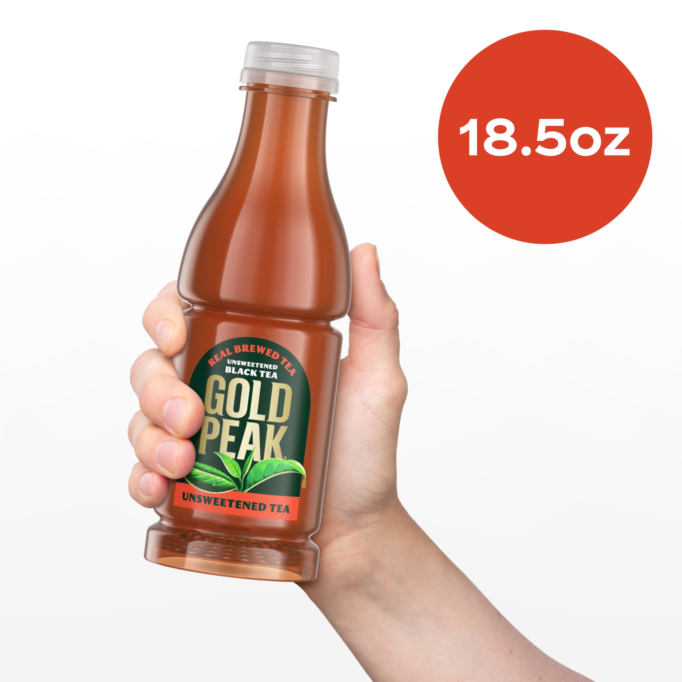 (4 pack) Gold Peak Unsweetened Black Iced Tea Bottle, 18.5 fl oz