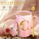 thumbnail image 5 of Taza de café de cerámica MNZZ de mármol rosa con tapa y cuchara, 5 of 7