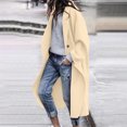 thumbnail image 5 of Yangnuo Women's Fashion Casual Solid Color Wool Coat With Button Closure and Functional Pockets Long Length Comfy Coat Jackets Fall Winter 2025, 5 of 6