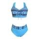 thumbnail image 5 of Gibobby Conjunto de Bikini Bikini de cintura alta para mujer, bañadores sexys de dos piezas con realce, traje de baño Vintage, conjunto de Bikini Retro f(Azul,M), 5 of 5