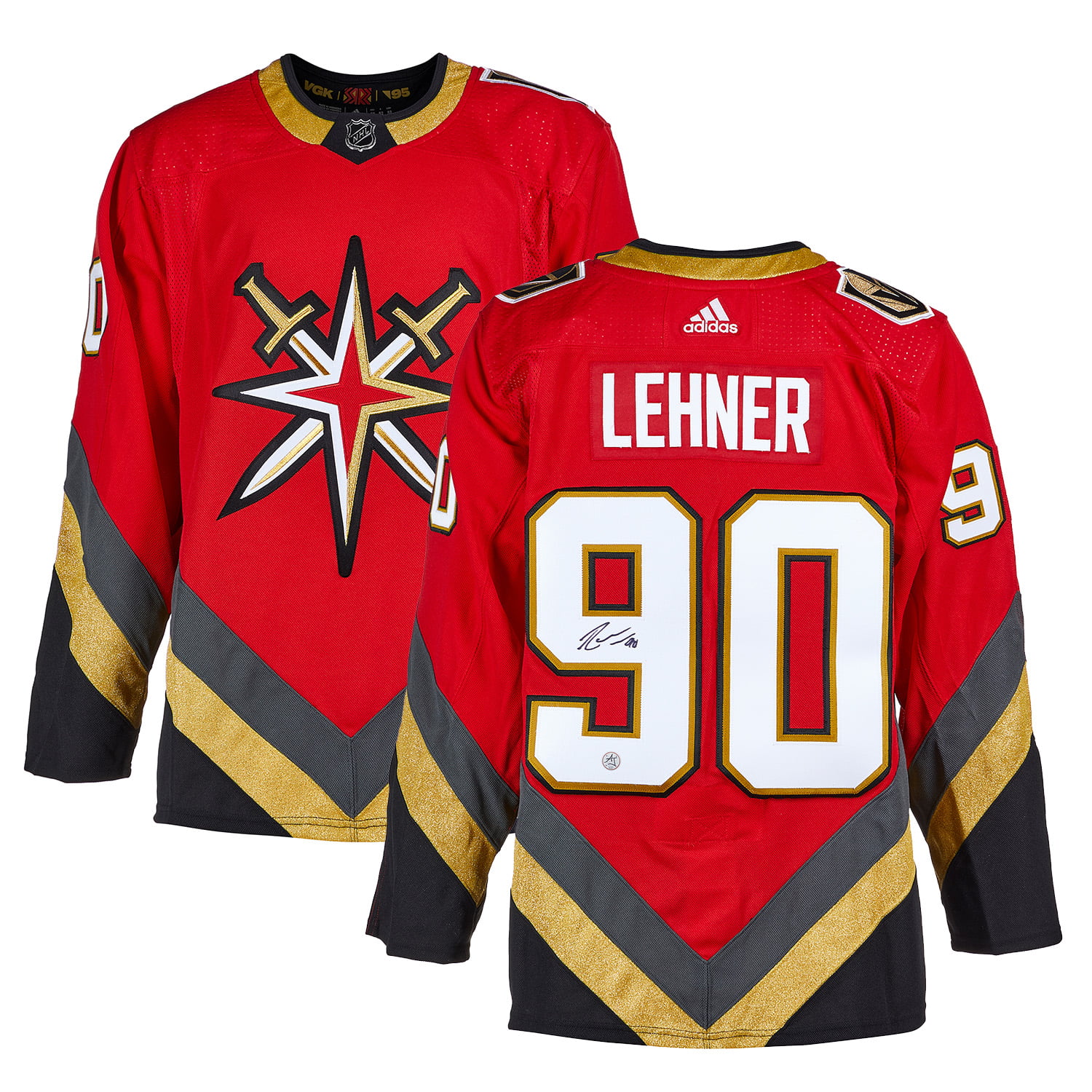 ROBIN LEHNER Autographed Vegas Golden Knights Authentic Adidas Gold  Alternate Jersey FANATICS - Game Day Legends