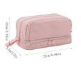 thumbnail image 3 of Large Capacity 4 Compartment Pencil Box, 8.7x3.9x3.7in Multi Layer Zipper Stationery Organizer Multifunctional Colorful Pen Bag for Student Supply Black, 3 of 6