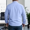 thumbnail image 5 of Mens Big and Tall Classic Fit Dress Shirt Button Down Long Sleeve Collar Shirt Sky Blue XL, 5 of 7