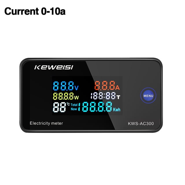 Detector de corriente AC Texter, medidor de voltaje, pantalla LED, multímetro, monitor digital, detector de potencia, 0-10A Yuarrent EL5417-01B