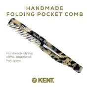 Kent 20T Handmade Folding Pocket Comb for Men, Fine Tooth Hair Comb Straightener for Everyday Grooming Styling Hair, Beard or Mustache, Use Dry or with Balms, Saw Cut, Made in England
