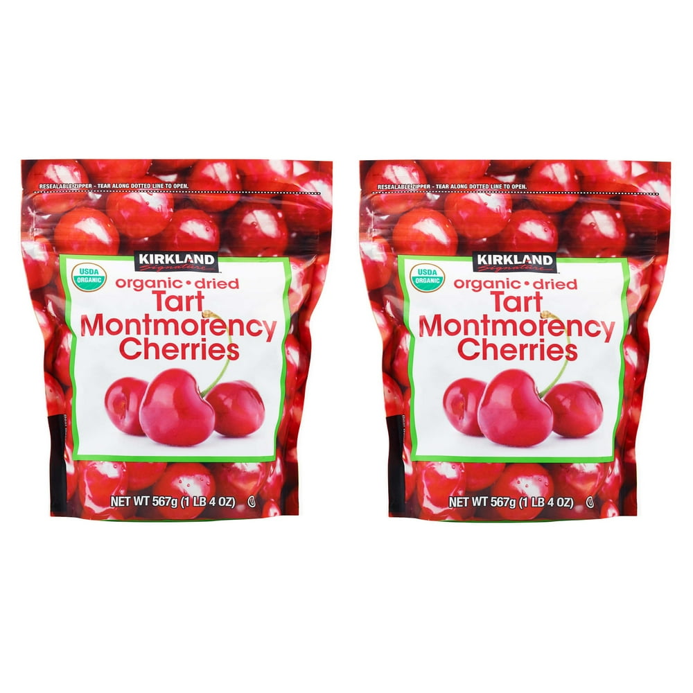 2 PACK KS Kosher Organic Dried Tart Montmorency Cherries, 1 lb 4 oz