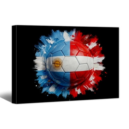 2026 World Football Cup Canvas Wall Art, Argentina vs Austria Soccer Theme Canvas Prints, Premium Sports Home Decor for Living Room, Bedroom, Soccer Fans Gifts for Him