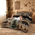 thumbnail image 3 of meiyoeat Rustic Farmhouse Cabin Duvet Cover King For Boys,Jungle Wildlife Deer Bear King Bedding For Kids,Black Reversible,3pcs(No Comforter), 3 of 6