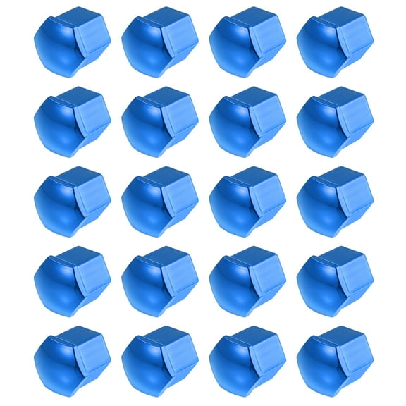 20pcs Wheel Lug Nut Cap Covers 19mm Universal Wheel Hub Screw Cover with Black Clip Blue