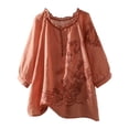 thumbnail image 2 of Bixock Maternity's Tops 3/4 Sleeve Crew Neck Plus Size Loose Casual Maternity Shirt Pregnancy Blouse Summer Maternity Clothes, 2 of 7