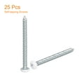 thumbnail image 3 of ST3.5x40mm White Screws Self Tapping Screws, 25 Pack Pan Head Phillips Wood Screws for Woodworking, 3 of 5