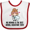 thumbnail image 3 of Inktastic Dental Assistant Mommy Girls Baby Bib, 3 of 4