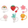 thumbnail image 1 of CNKOO 6/8Pcs Silicone Straw Tips Cloud Straw Covers Cap Reusable Drinking Straw Tips Lids Straw Toppers Portable Straw Caps, 1 of 7