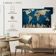 thumbnail image 4 of Elephant Stock Ocean Blue World Map Wall Art - Horizontal Canvas Wall Art - Living Room Wall Decor - Map Canvas - Blue And Yellow Decor - 12" x 8", 4 of 4