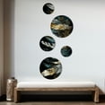 thumbnail image 3 of Designart "Feather Glamour Gold IV" Glam Feather Metal Wall Art Set of 5 Piece, 3 of 5