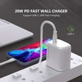 thumbnail image 4 of Esoulk 20W USB-C PD (Power Delivery), Ultra Fast Charging Wall Charger with Glass Screen Protector for Samsung Galaxy S24 - White, 4 of 9