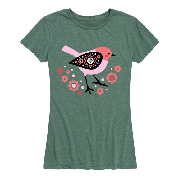 Instant Message - Scandinavian Sparrow Bird Short Sleeve Graphic T-Shirt