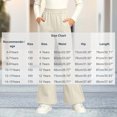 thumbnail image 3 of Spazoro Girls Flare Pants with Pockets, Flare Leg Loose Fit Elastic Waist Stretchy Solid Color Warm Casual Trousers for Daily Wear Beige Size 6, 3 of 8