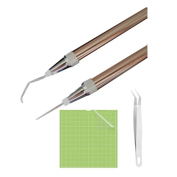 LED Weeding Tools for Vinyl with Light with Pin and Hook for Removing Tiny Vinyl Paper Grid Sticky Cutting Mat