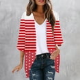 thumbnail image 2 of ameIAEA Womens 3/4 Sleeve Printed Casual Cardigan 2024 Fall Open Front Loose Cover Up Tops, 2 of 5