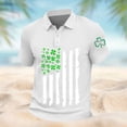 thumbnail image 6 of Xcmzpl Mens Print Golf Shirts Short Sleeve Waffle Shirts St Patrick's Day American Flag Shirts Tennis Daily Casual Collared T-Shirt, 6 of 6