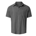 thumbnail image 4 of ALLLIST Collared Spring Tops Gray Short Sleeve Solid T-Shirts Pullover Button with Pocket Polo T Shirts for Men, 4 of 5