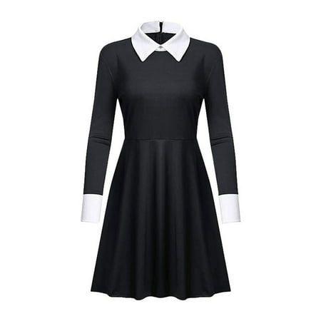

Girls Pan Collar Black Party Dress Clothes Party Girls Dress For Stage Performance Baby Clothing