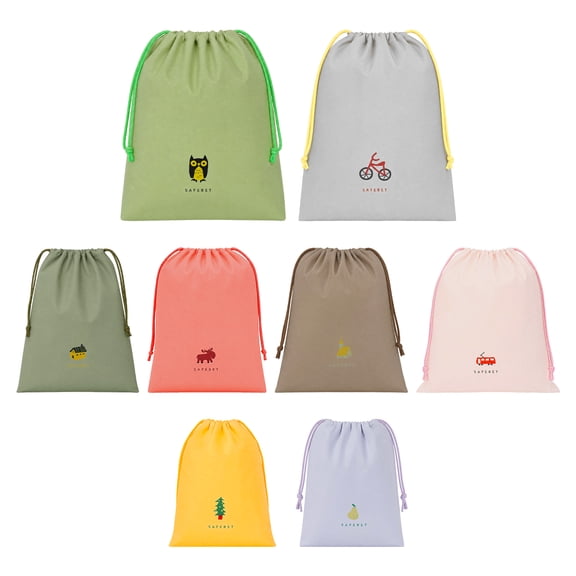 8 Pcs Travel Shoe Bags, Waterproof Drawstring Pouches for Shoes & Wet Clothes, Gym and Luggage Packing Organizers